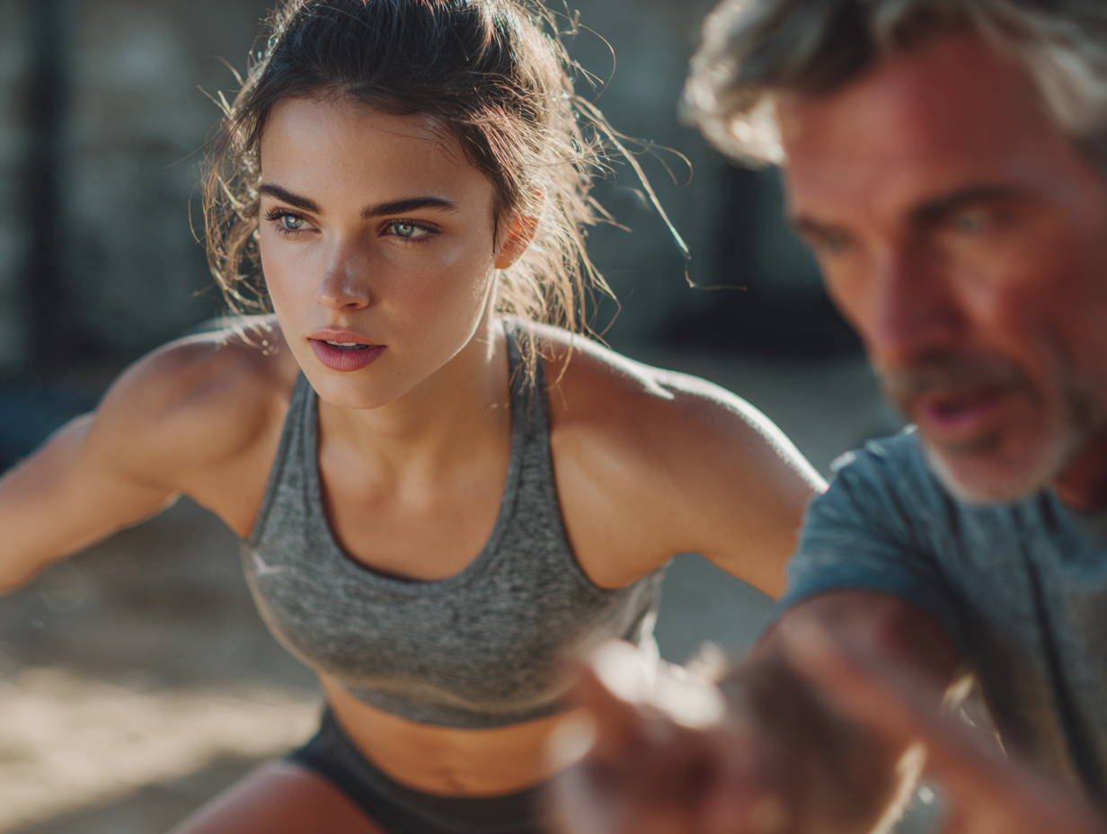 Персональний тренер працює з клієнтом